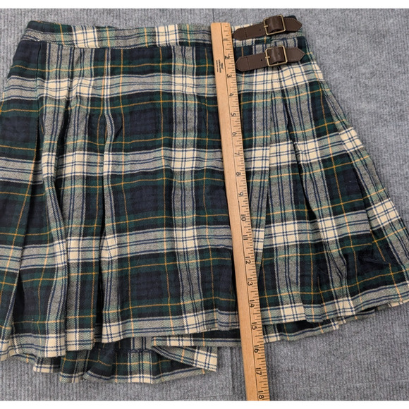 Polo Ralph Lauren Plaid Skirt Girls Large Green Belted Preppy Holiday Acaademia - Picture 4 of 7